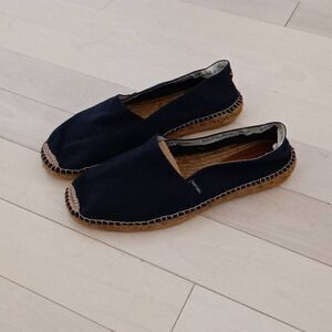 Viscata Barcelona Women's Sitges Slip-on Espadrilles Flats Navy Blue Size 42